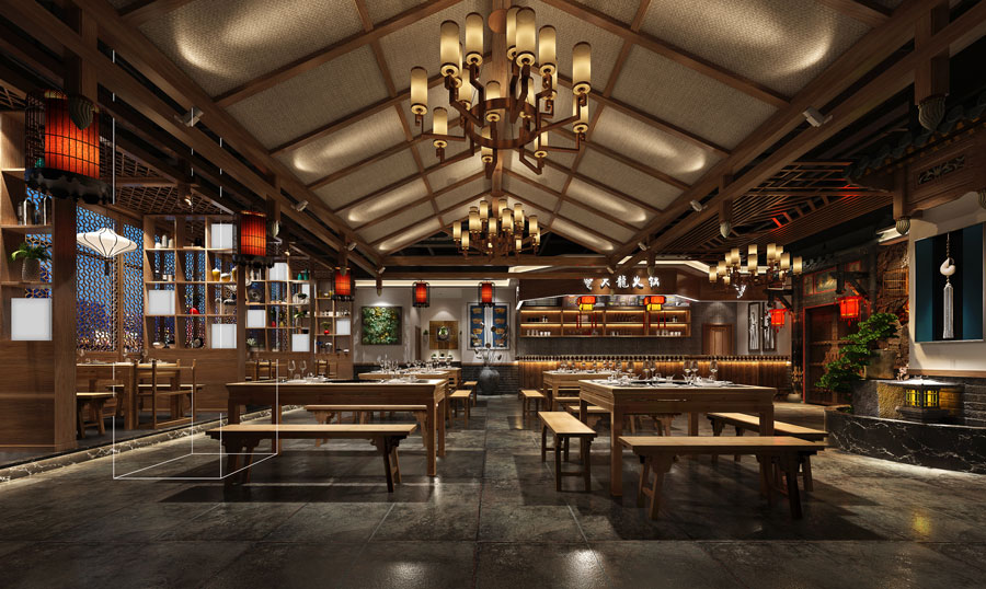 火锅店装修效果图3