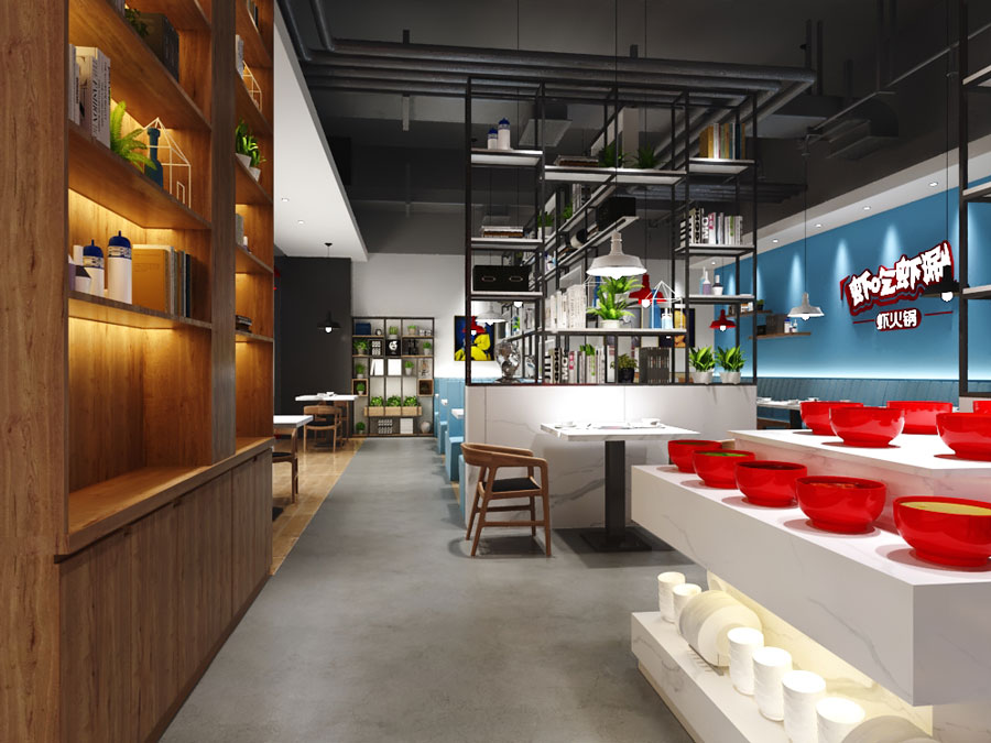 虾火锅火锅店装修效果图3