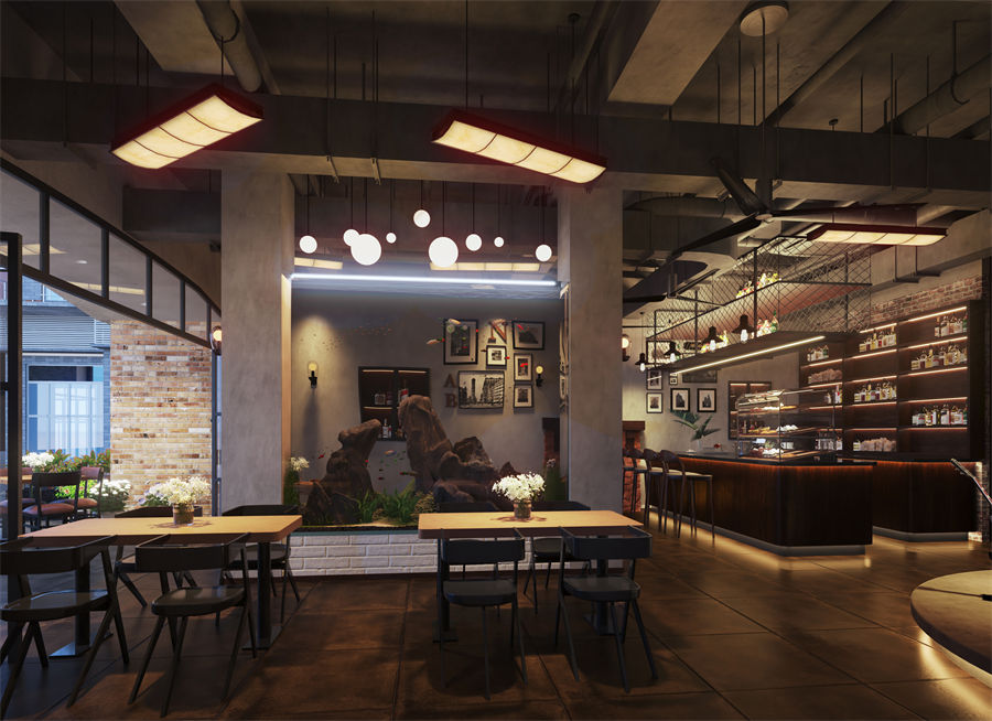 餐饮店铺装修效果图2