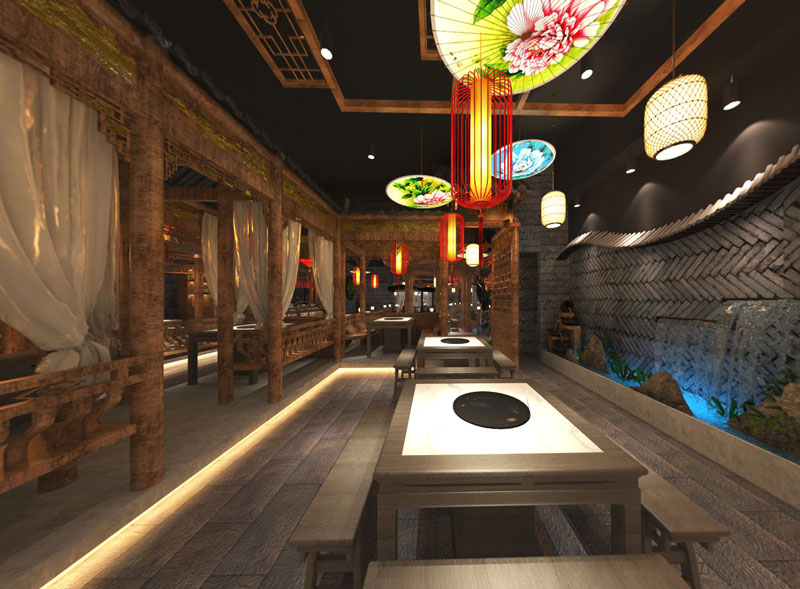 火锅店设计效果图